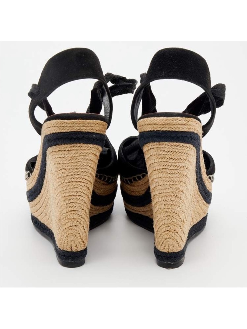AUTHENTIC GUCCI BLACK SUEDE WEDGES - Picture 5 of 7